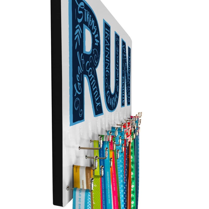 Gone For a Run Hooked On Medals | Medal Hanger and Display Inspirational Runner | White - Image 5